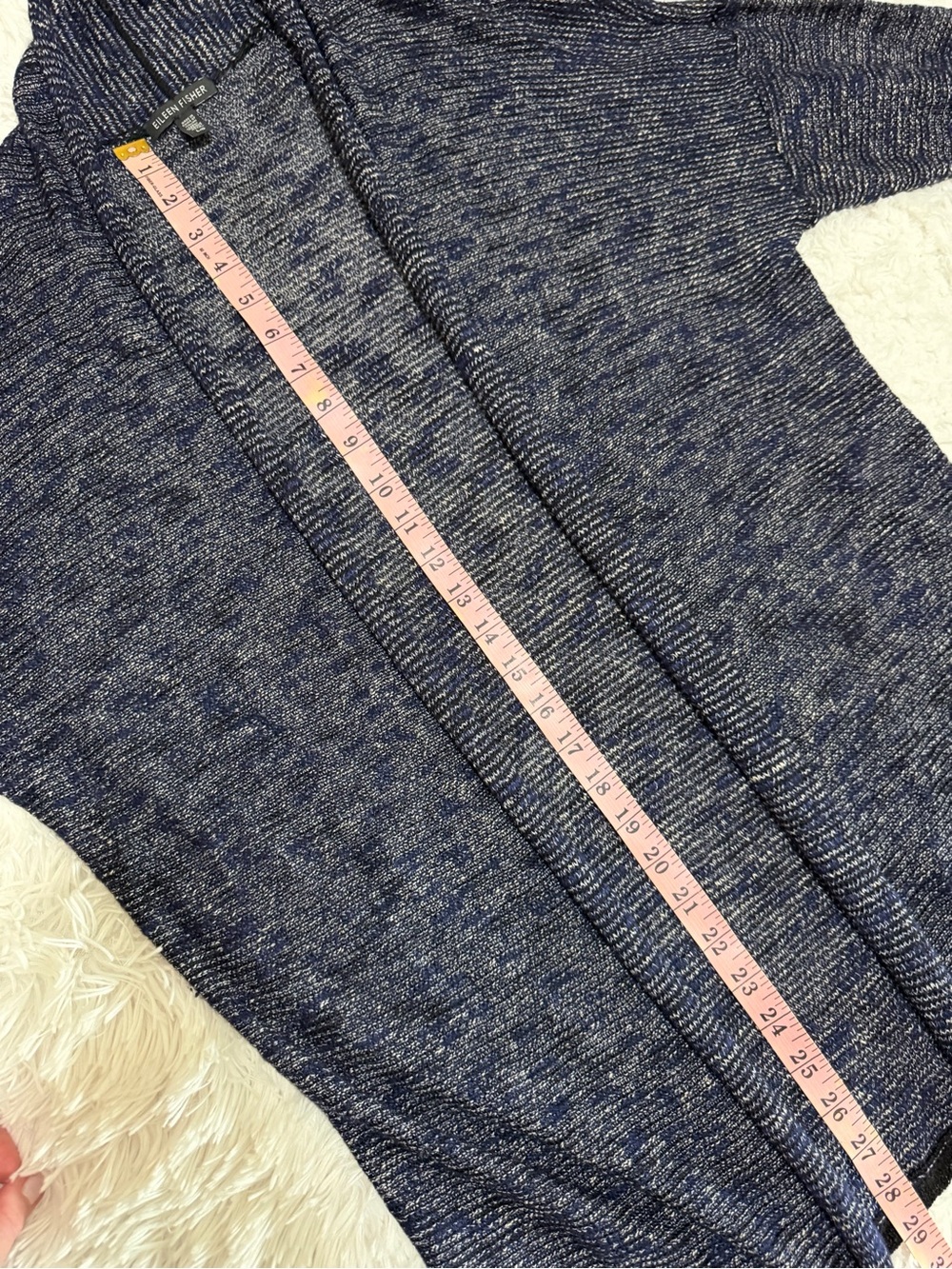 Eileen Fisher | Linen Blend Lagenlook Karma Jacquard Cardigan - Picture 8 of 8